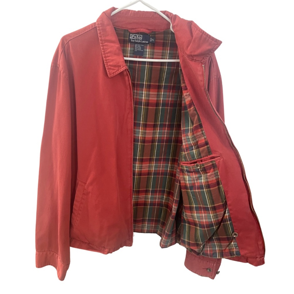POLO RALPH LAUREN Men's Red Jacket with Plaid Lining - size XL